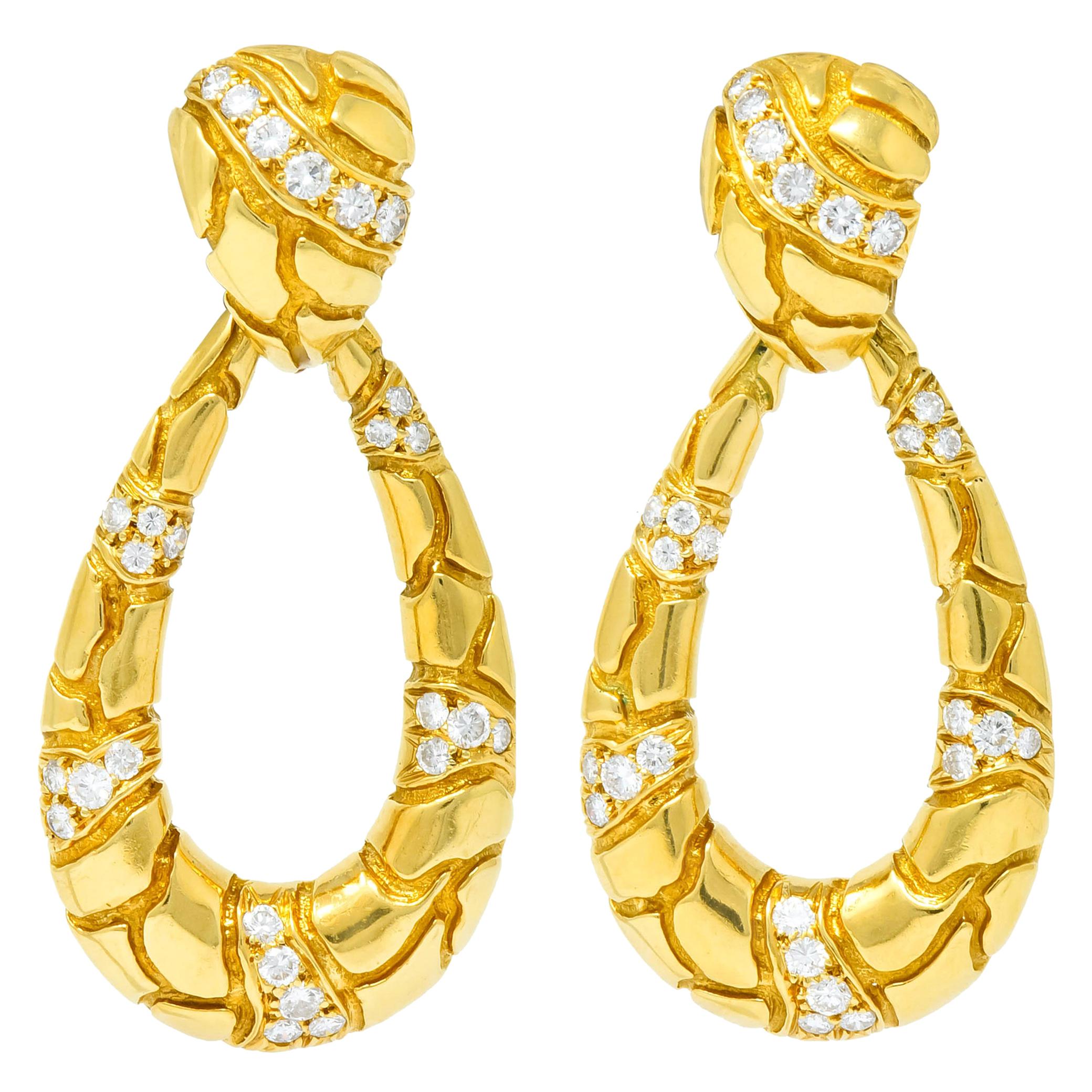 Van Cleef & Arpels 2.00 Carat Diamond 18 Karat Gold Day Night Earrings