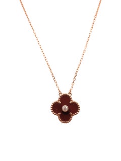 Van Cleef & Arpels 2011 Holiday Edition Red Carnelian Vintage Alhambra Pendant