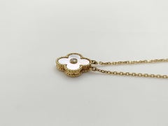 Van Cleef & Arpels 2012 Holiday Edition White Mother of Pearl 18K Gold Necklace