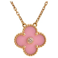 Van Cleef & Arpels 2015 Holiday Pendant Pink Sèvres Porcelain 18K Rose Gold
