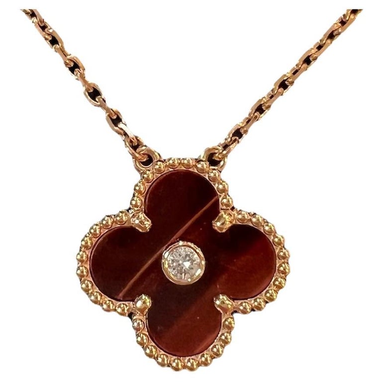 18ct Gold & Diamond Set VCA Style Vintage Alhambra 16 Necklace