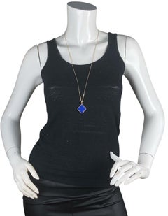 Van Cleef & Arpels 2025 Blauer Achat Magic Alhambra Anhänger Halskette