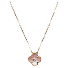 Van Cleef 
Arpels 2025 Holiday Alhambra Pendant Pink MOP 
Rose Gold