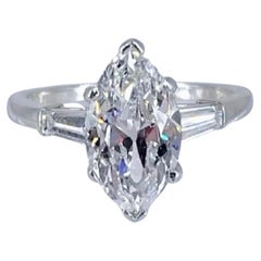 Retro Van Cleef & Arpels 2.81 ct GIA EVS2 Marquise Diamond Ring with Tapered Baguettes