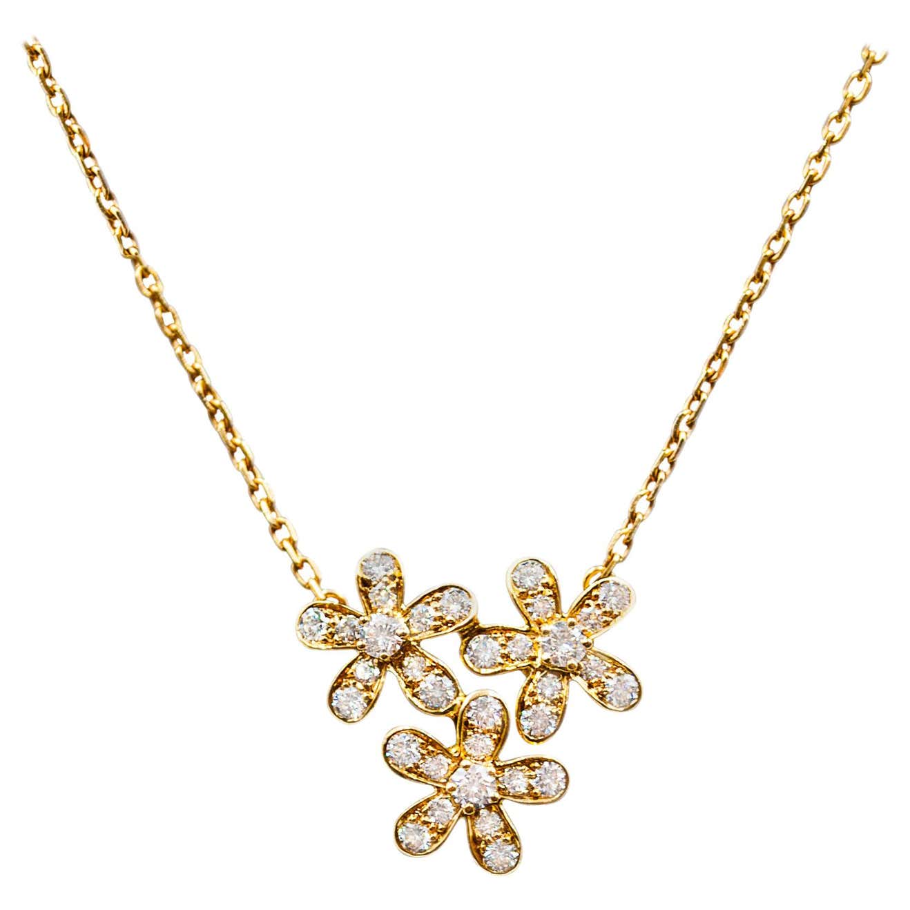 Van cleef flower necklace Clearance