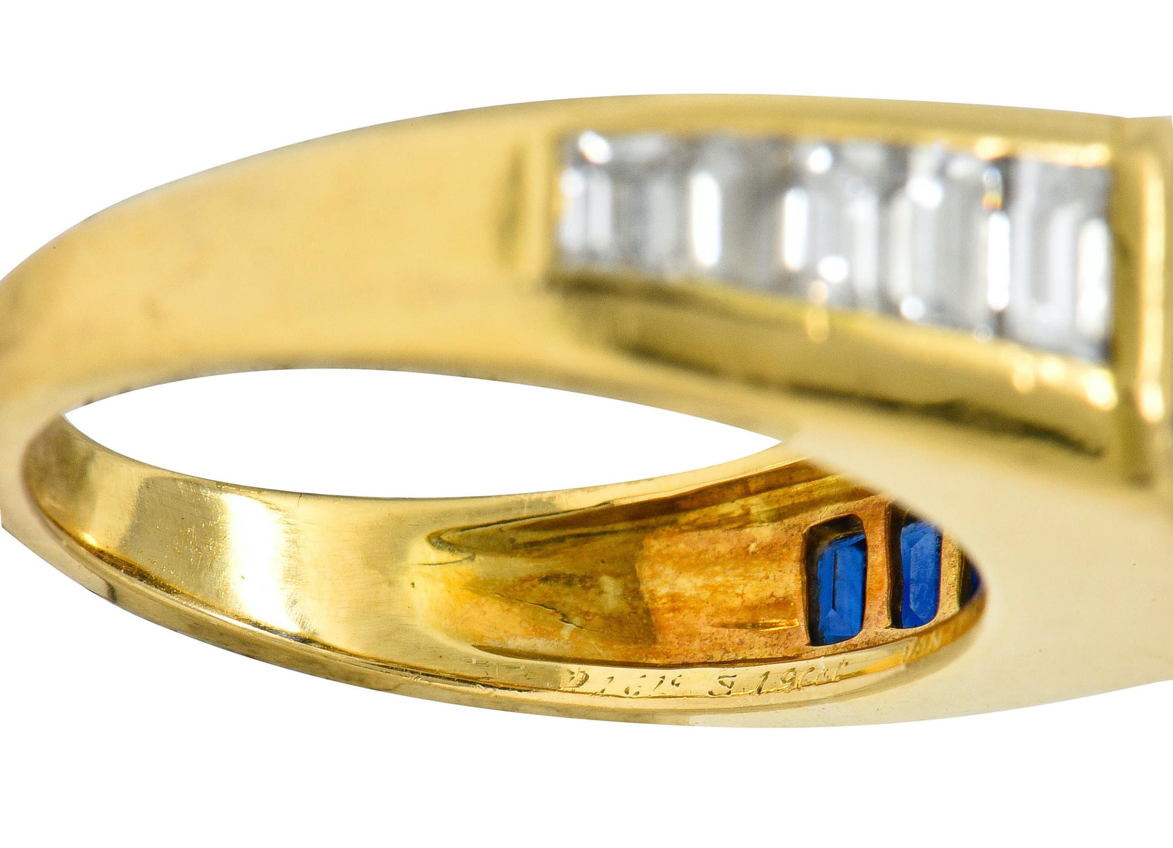 Van Cleef & Arpels 3.57 Carat Diamond Sapphire 18 Karat Gold French Unisex Ring 4