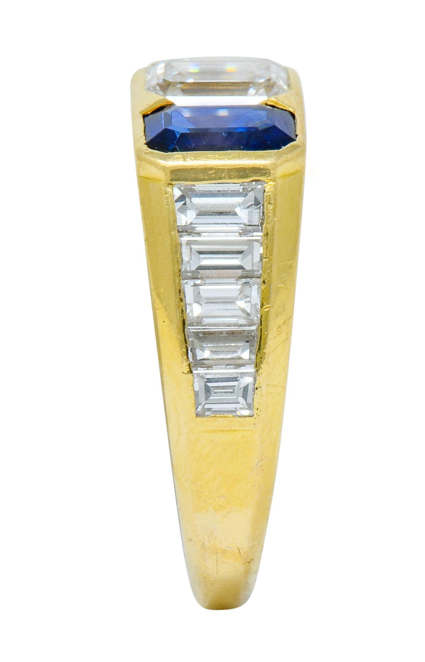 Van Cleef & Arpels 3.57 Carat Diamond Sapphire 18 Karat Gold French Unisex Ring 2