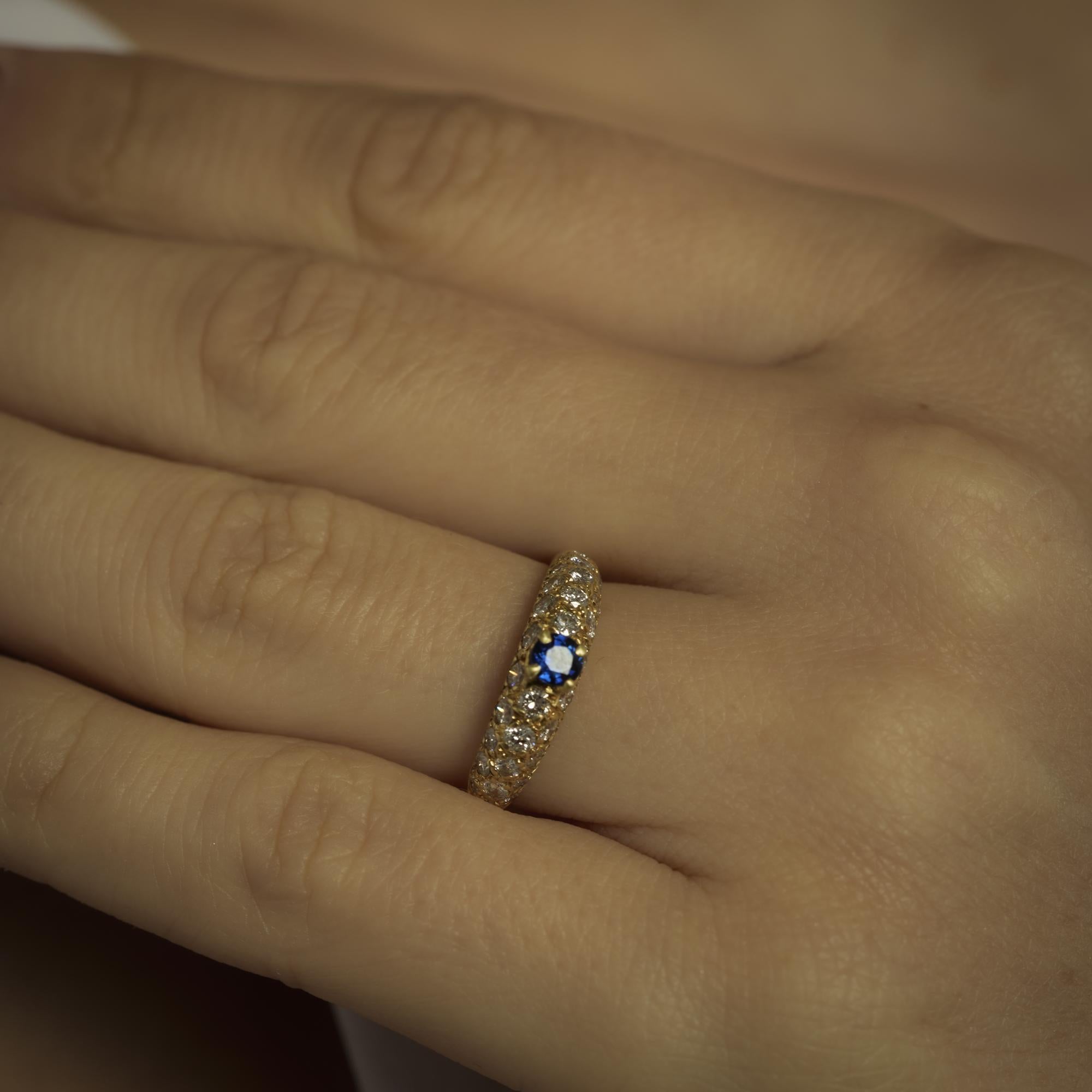 Bague Van Cleef & Arpels saphir diamant de 0,39 carat en or jaune 18 carats Pour femmes en vente