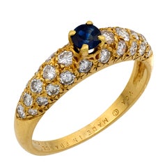 Bague Van Cleef & Arpels saphir diamant de 0,39 carat en or jaune 18 carats