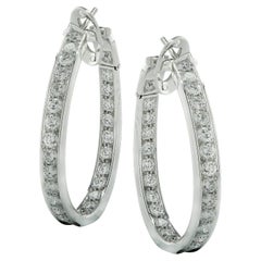 Van Cleef & Arpels 3.90 Carat Diamond Oval Hoop Earrings