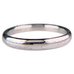 Van Cleef & Arpels 3mm Engraved Platinum Band Wedding Ring