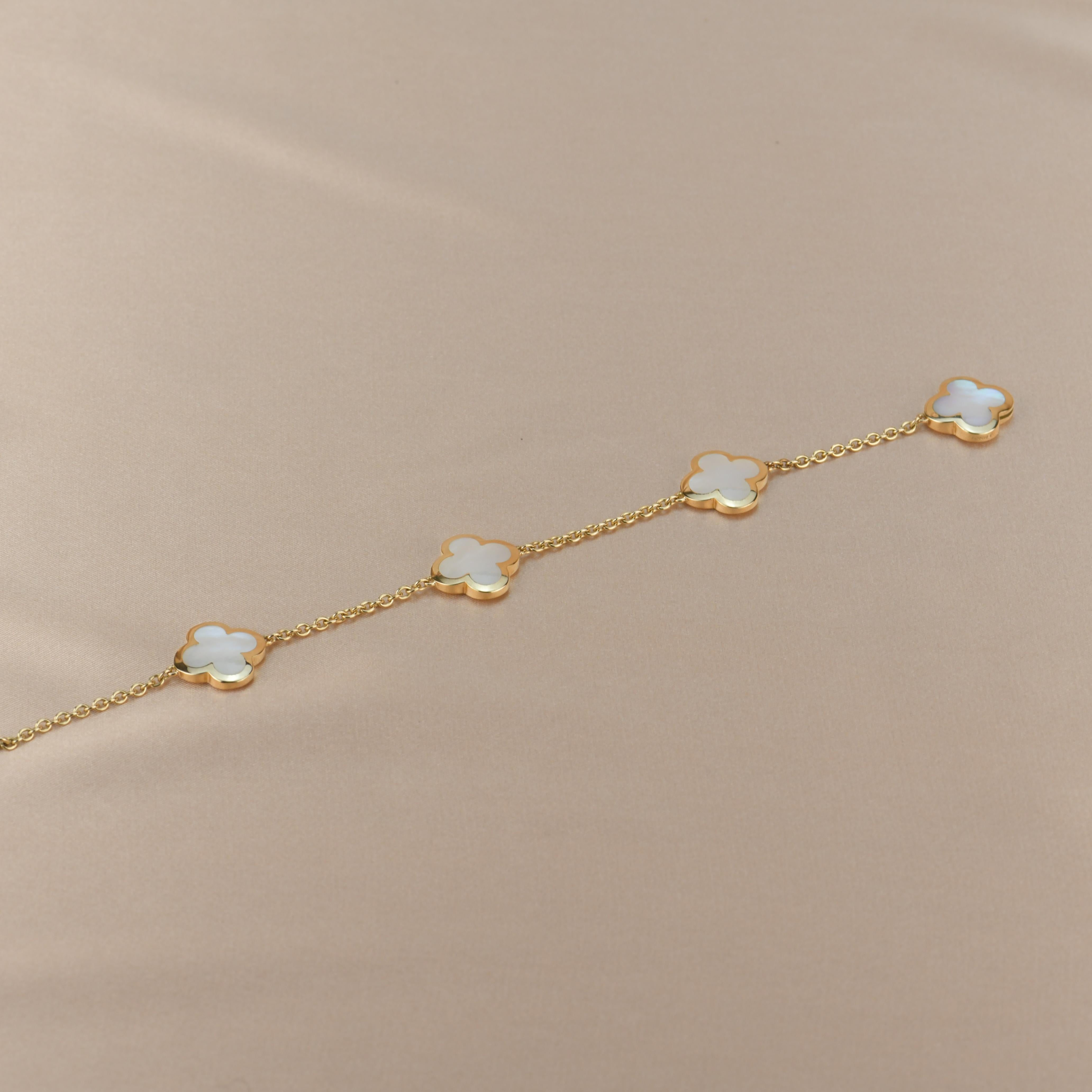Van Cleef & Arpels 4 Motif Pure Alhambra Mother of Pearl Bracelet 1
