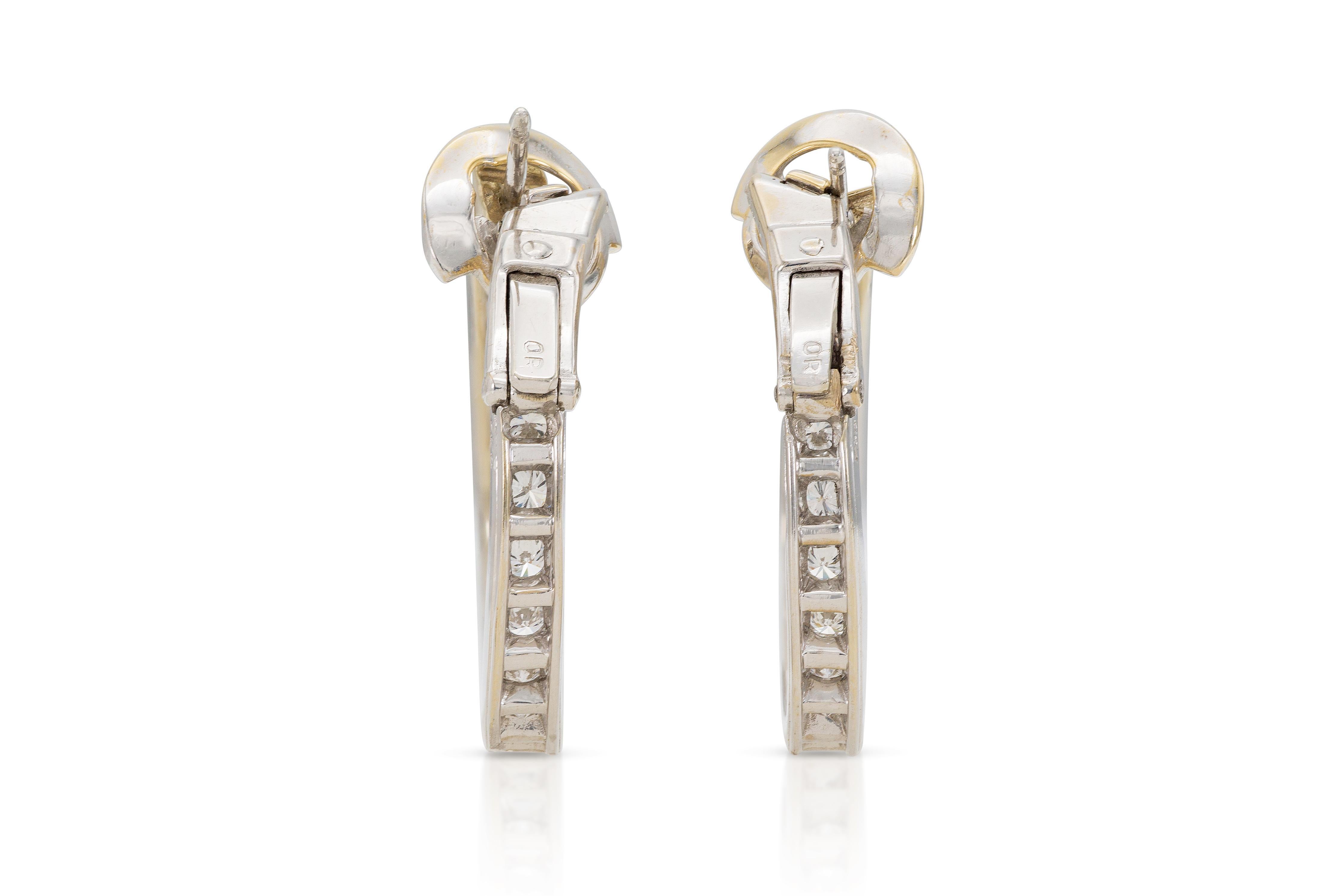 Van Cleef & Arpels 4.00 Carat Diamond Hoop Earrings In Good Condition For Sale In New York, NY