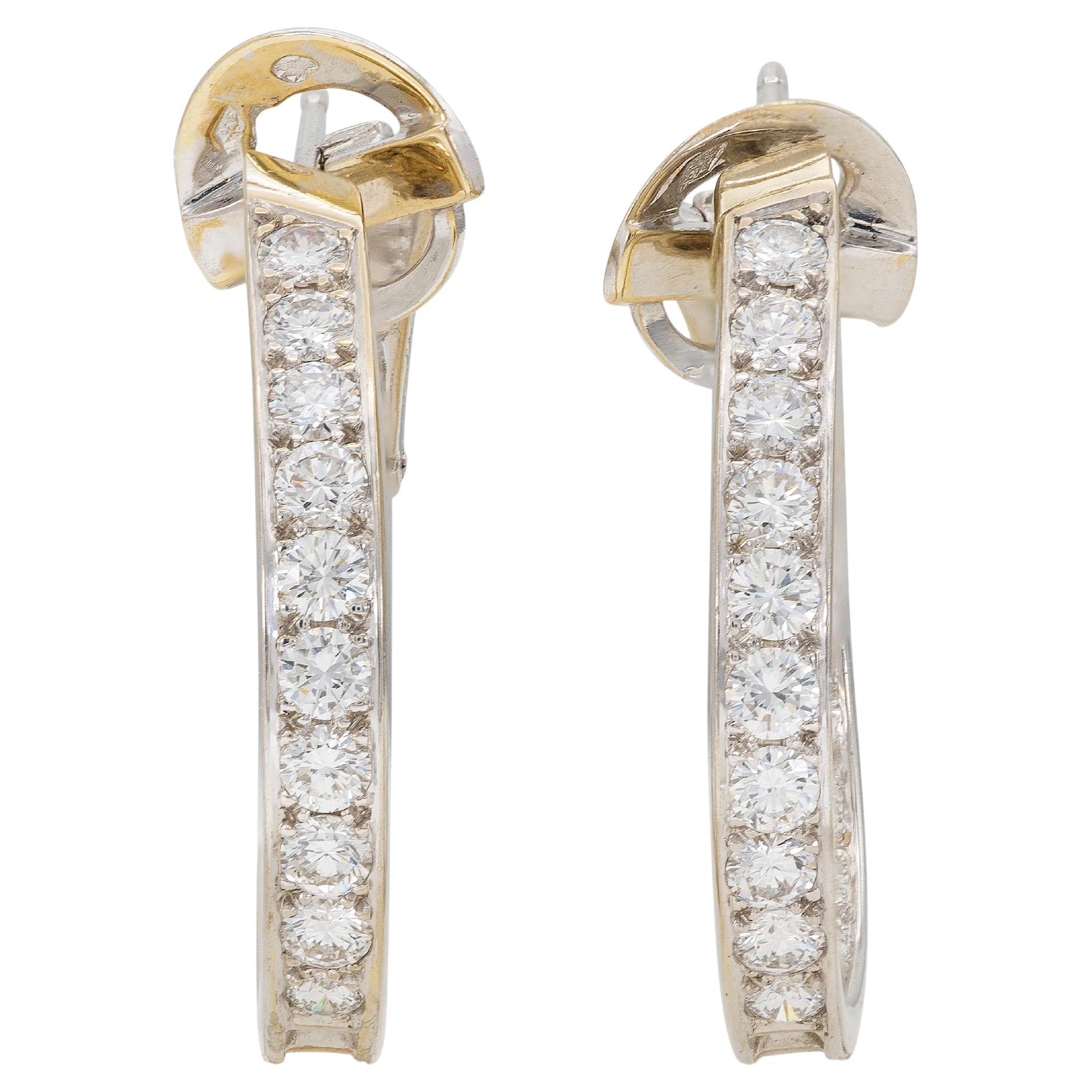 Van Cleef & Arpels 4.00 Carat Diamond Hoop Earrings For Sale
