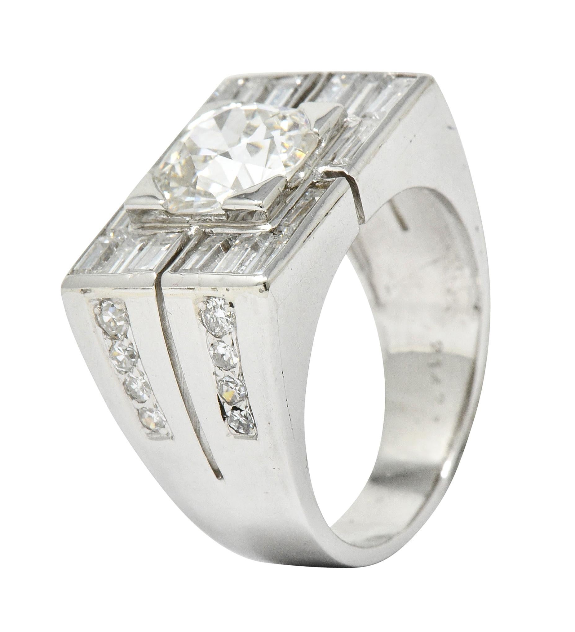 Van Cleef & Arpels 4.19 Carat Diamond Platinum Unisex Invisible Set Ring GIA 5