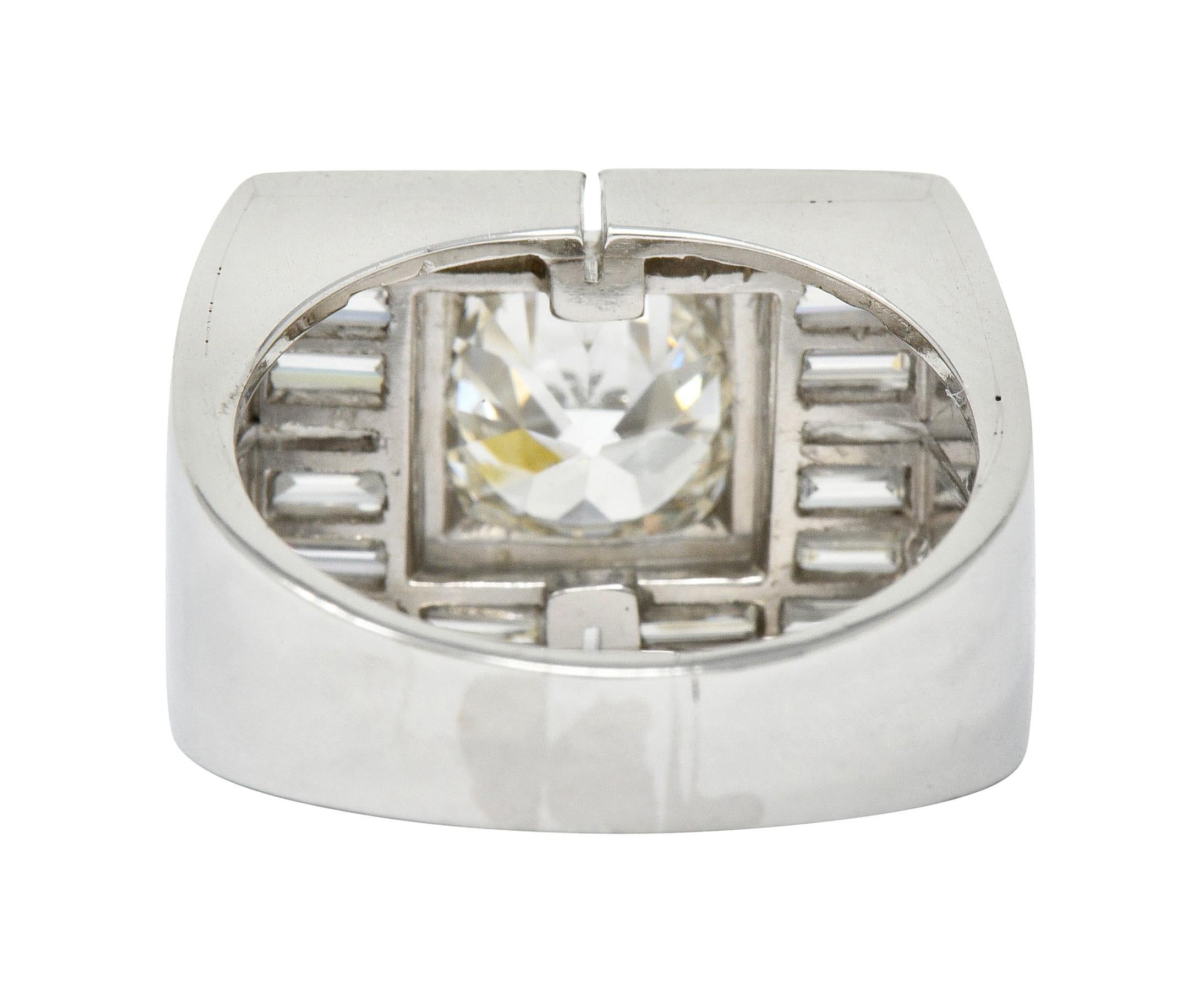 Baguette Cut Van Cleef & Arpels 4.19 Carat Diamond Platinum Unisex Invisible Set Ring GIA