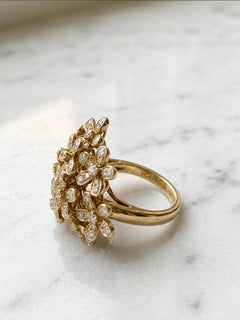 Van Cleef & Arpels 5 Karat Diamant Blumenring aus 18K Gelbgold, Frankreich