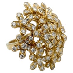 Van Cleef & Arpels 5 Karat Diamant Blumenring aus 18K Gelbgold, Frankreich