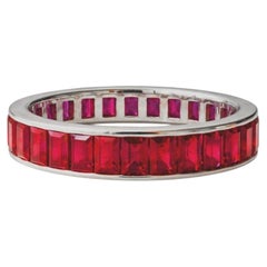 Van Cleef & Arpels 5 Ct. Platinum Ruby Band Ring