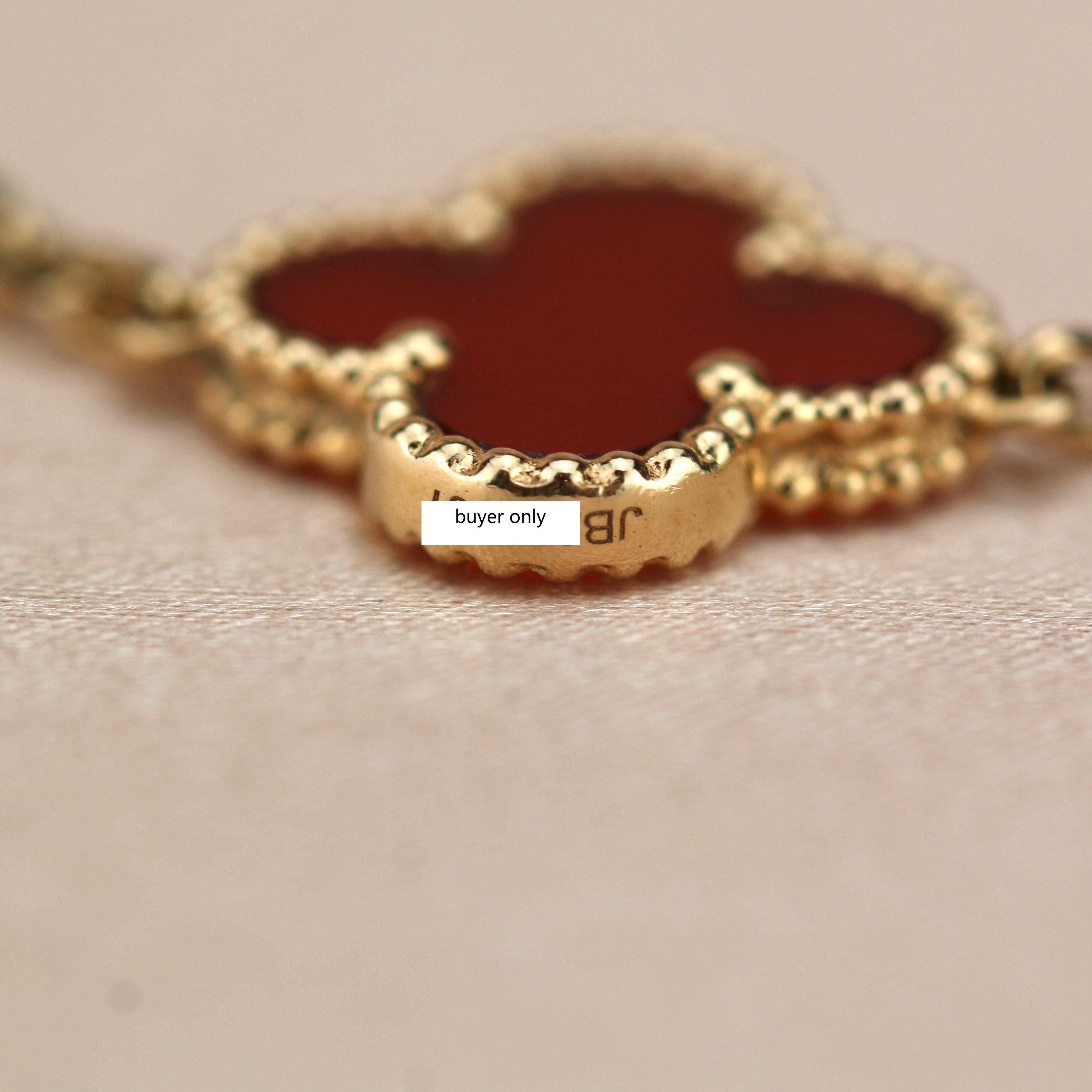 Van Cleef & Arpels 5 Motif Vintage Alhambra Carnelian Bracelet 2