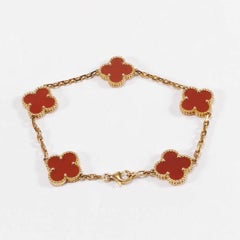 Van Cleef & Arpels 5 Motif Vintage Alhambra Carnelian Bracelet