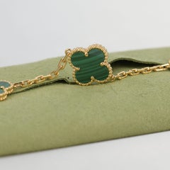 Van Cleef & Arpels Vintage Alhambra Malachit-Armband mit 5 Motiven