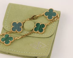 Van Cleef & Arpels Vintage Alhambra Malachit-Armband mit 5 Motiven