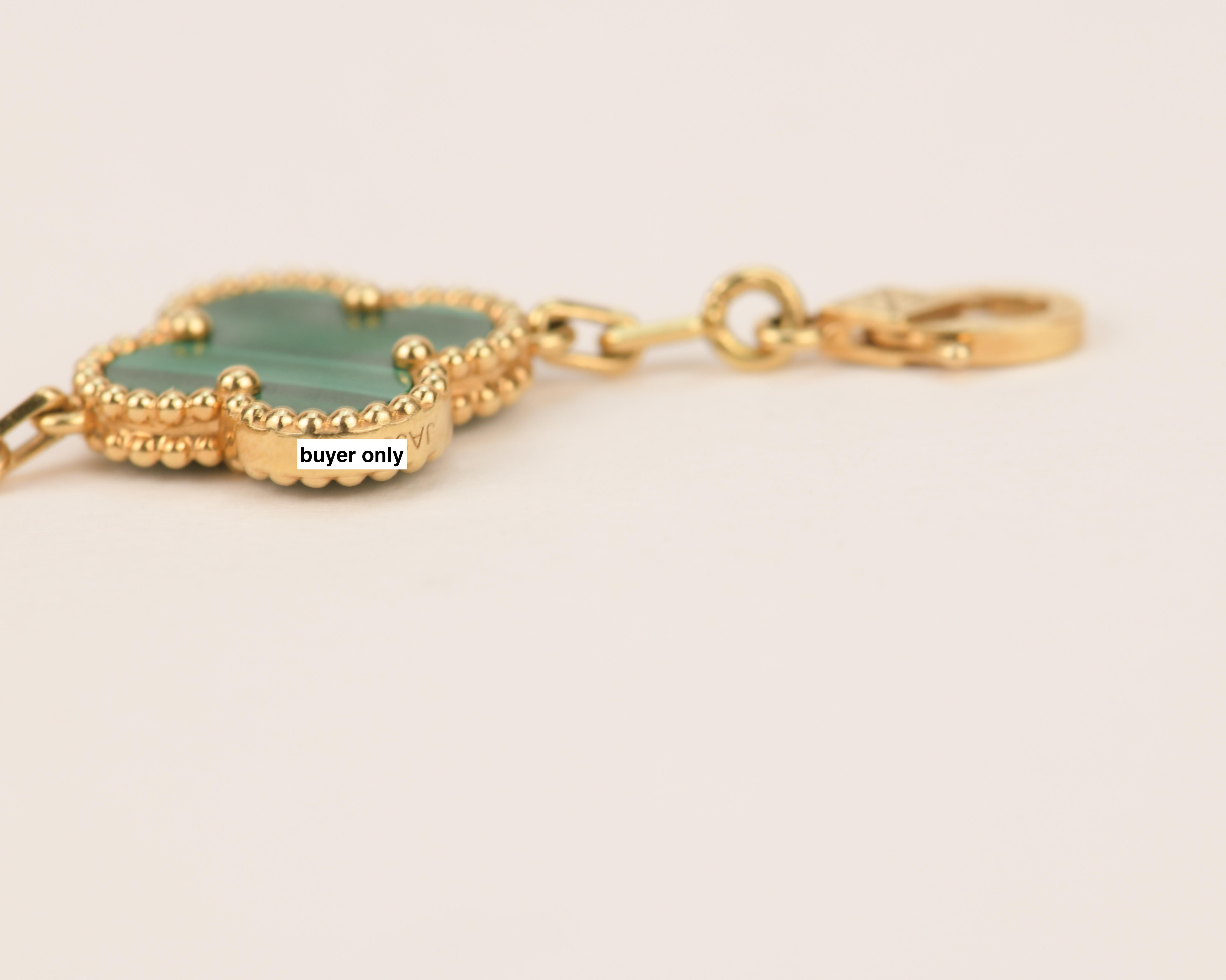 Van Cleef & Arpels 5 Motif Vintage Alhambra Malachite Bracelet 1