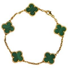 Van Cleef & Arpels 5 Motiv Vintage Alhambra Malachit-Armband