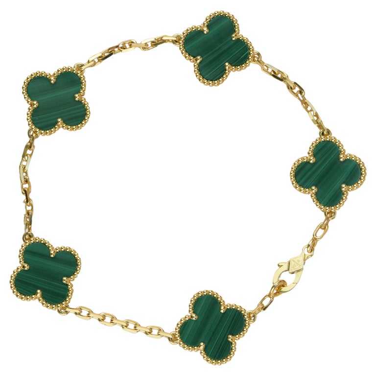 Van Cleef & Arpels Malachite Vintage Alhambra Bracelet VCARL80900