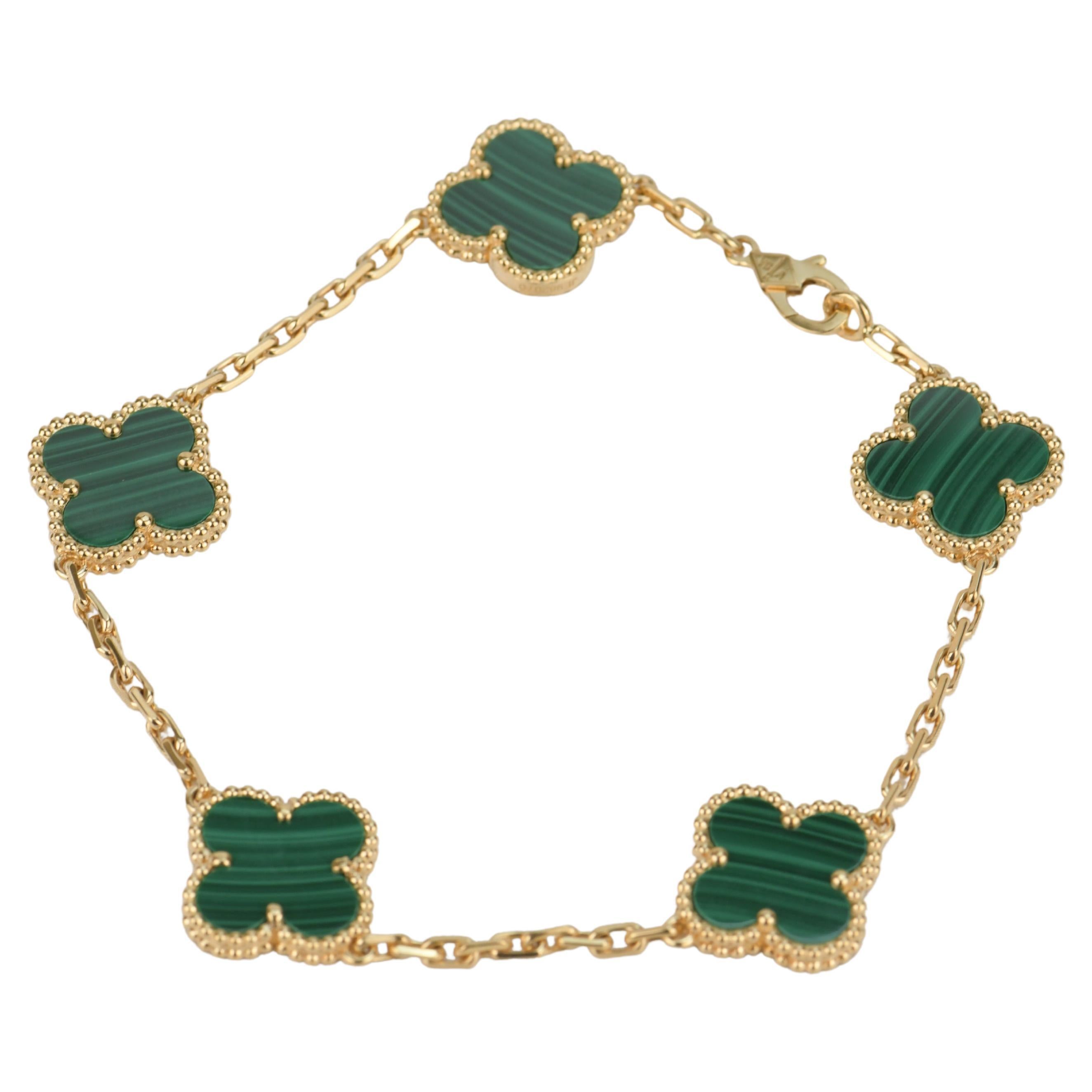 Van Cleef & Arpels Alhambra Green bracelet  Green bracelets, Malachite  bracelet, Van cleef arpels