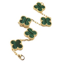 Van Cleef & Arpels 5 Motif Vintage Alhambra Malachite Bracelet