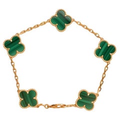 Van Cleef & Arpels Bracelet vintage Alhambra à 5 motifs en or malachite