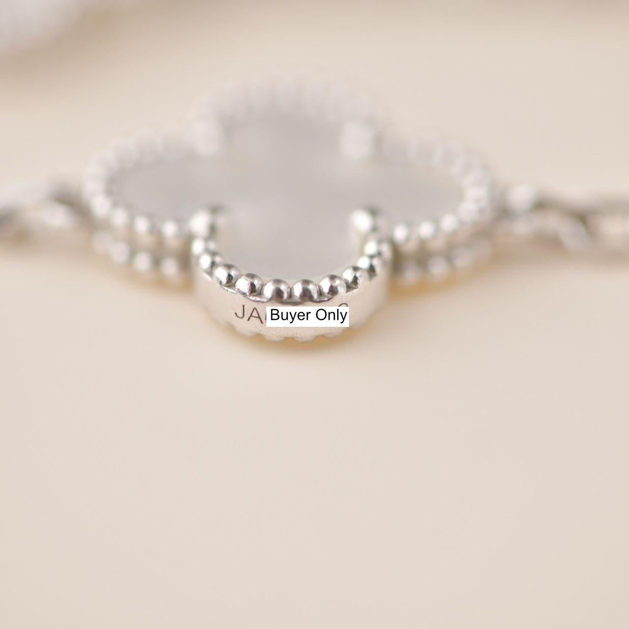 Women's Van Cleef & Arpels 5 Motif Vintage Alhambra Mother of Pearl White Gold Bracelet