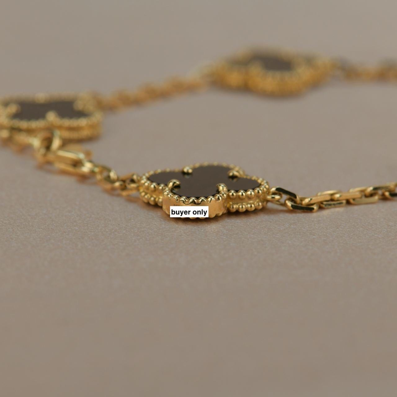 Van Cleef & Arpels 5 Motif Vintage Alhambra Onyx Bracelet 1