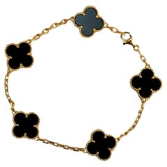 Van Cleef & Arpels 5 Motiv Vintage Alhambra Onyx-Armband