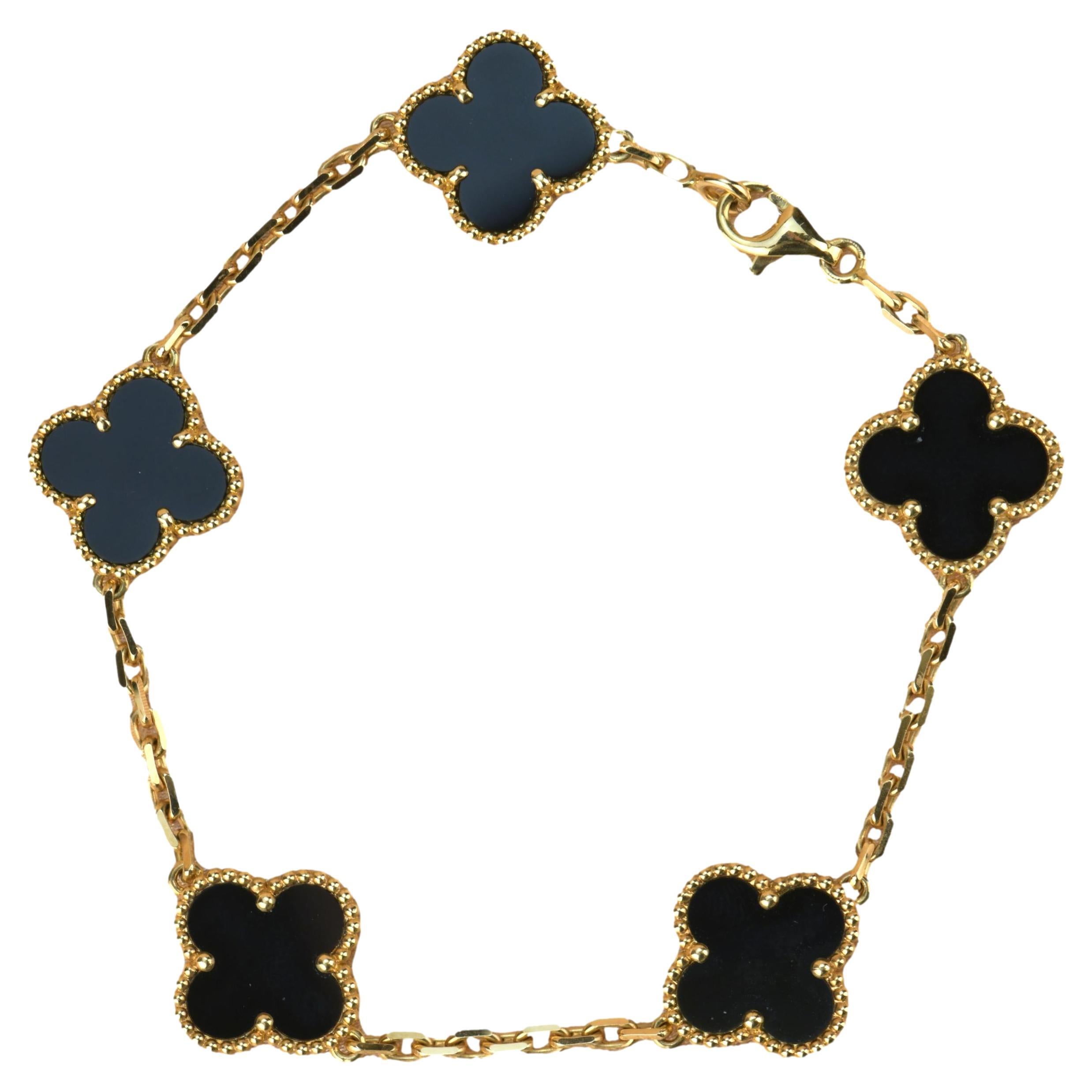 Vintage Alhambra bracelet, 5 motifs 18K yellow gold - Van Cleef