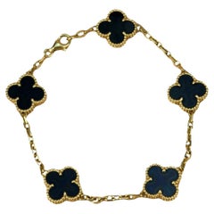 Van Cleef & Arpels 5 Motif Vintage Alhambra Onyx Bracelet