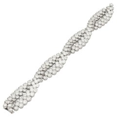 Van Cleef & Arpels 50 Karat Diamant & Platin 'Natte'-Armband