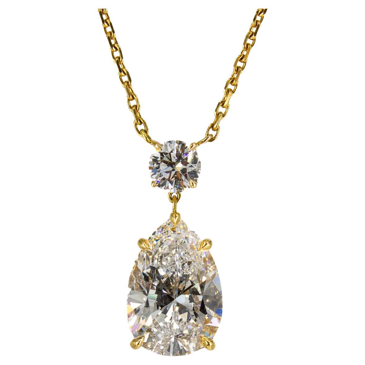 Van Cleef & Arpels Collana con diamanti a forma di pera da 5,80 carati in vendita