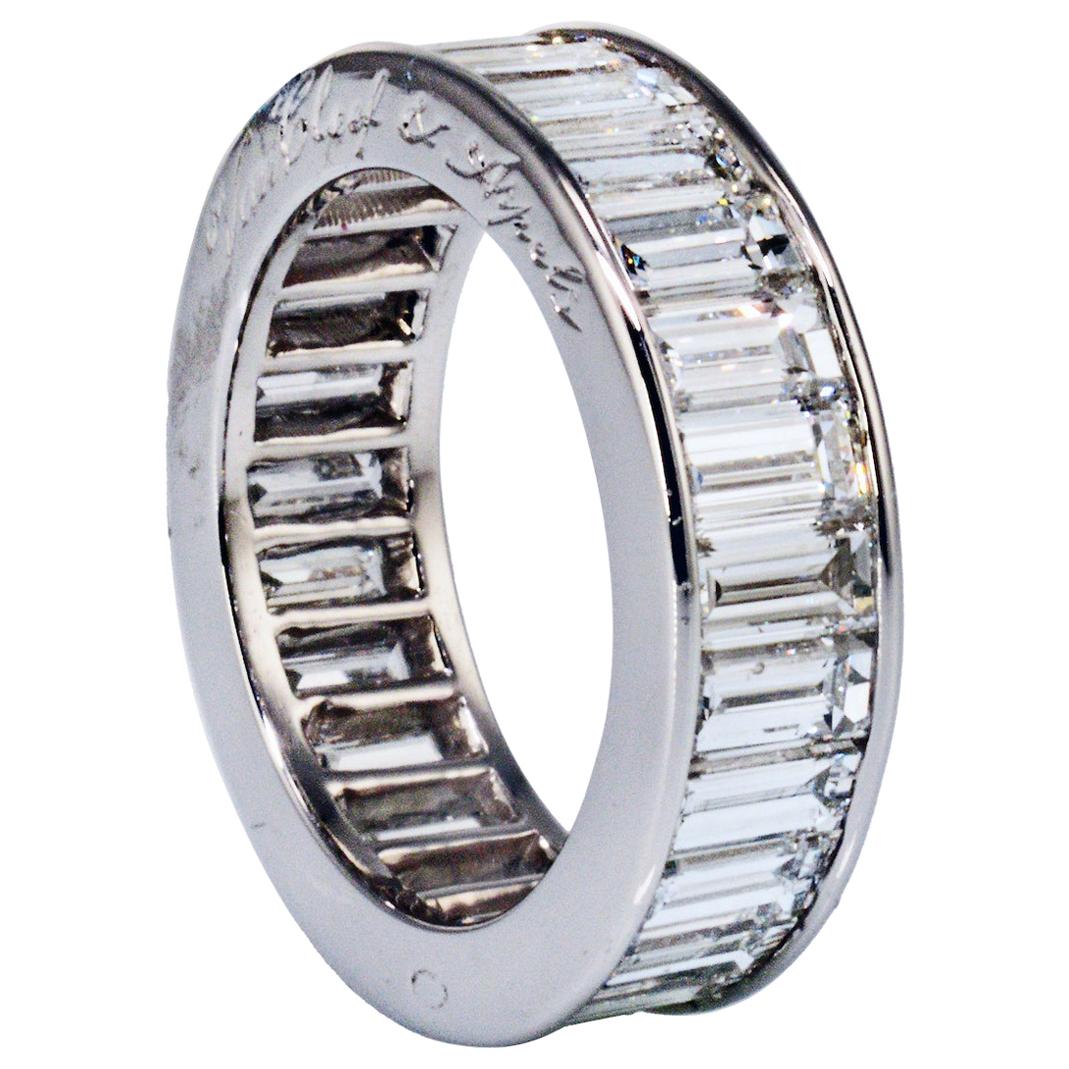 Van Cleef & Arpels 5.82 Carat Baguette Diamond Platinum Eternity Band