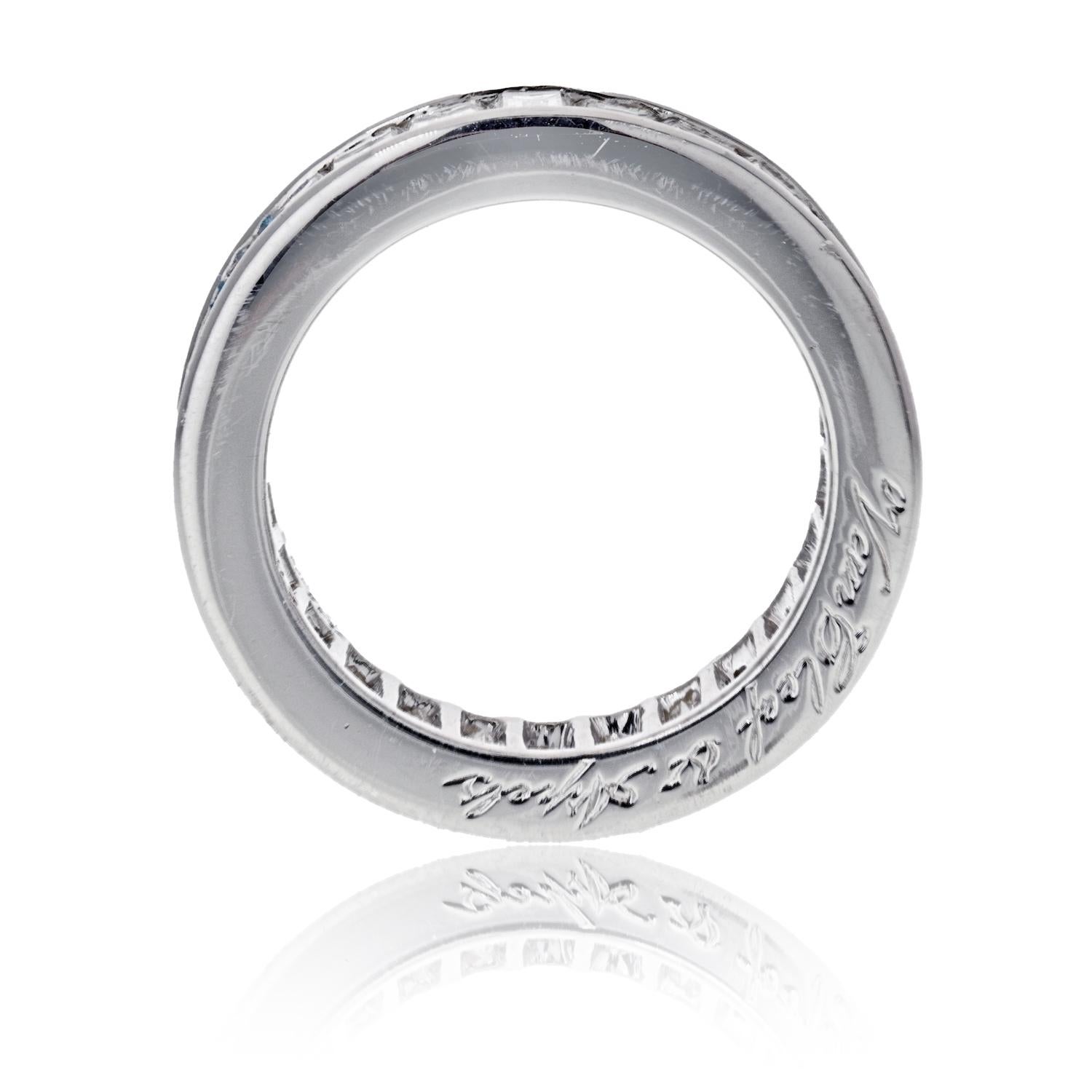 Baguette Cut Van Cleef & Arpels 5.82 Carat Baguette Diamond Platinum Eternity Band