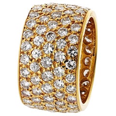 Van Cleef & Arpels 6.00cttw 18K Yellow Gold Multirow Pave Diamond Cocktail Ring