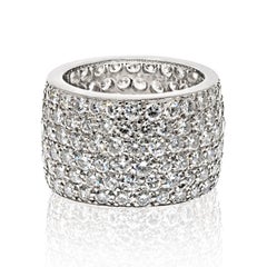 Van Cleef & Arpels 6.50cttw Platinum Multirow Pave Set Diamond Cocktail Ring