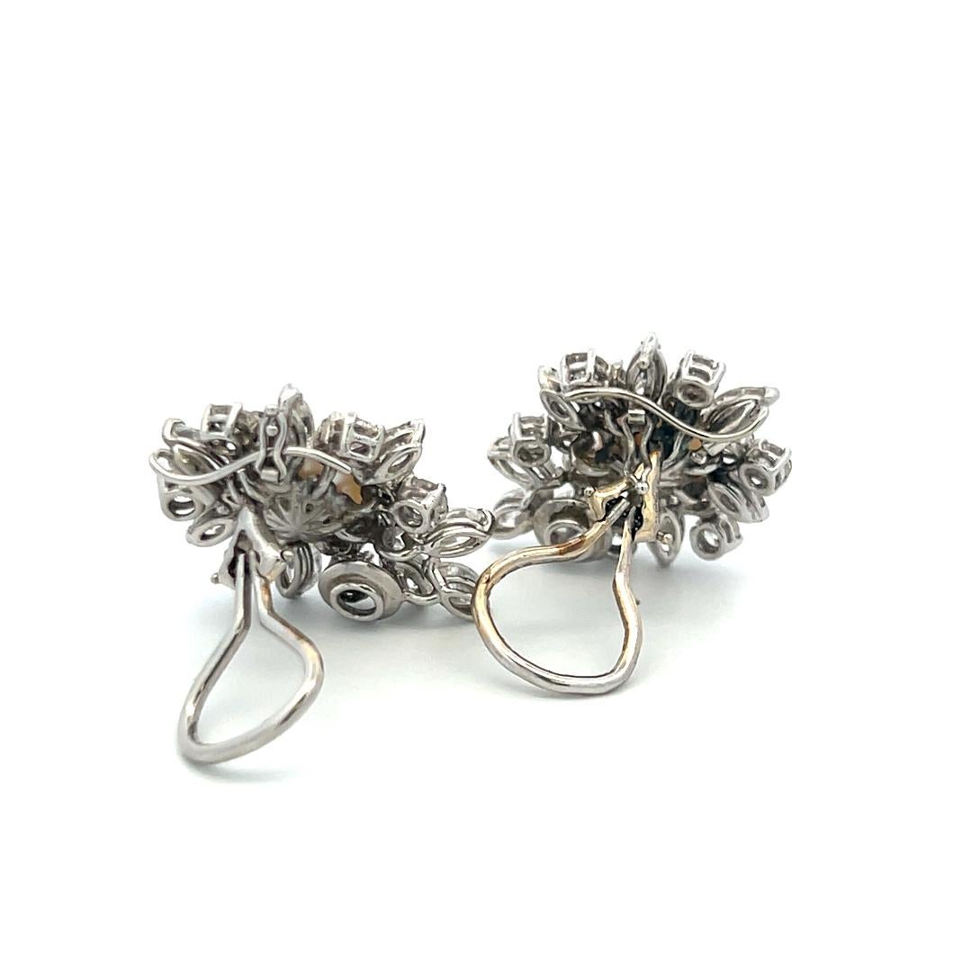 Van Cleef & Arpels 6.73 Carat Marquis and Round Diamond 8.75 MM Pearl Earrings 4
