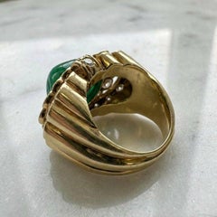 Van Cleef & Arpels 7 Carat Cabochon Emerald and 3.6 Carat Diamond Ring