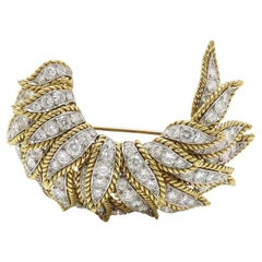 Spilla Van Cleef & Arpels 7 carati di diamanti in oro giallo 18k