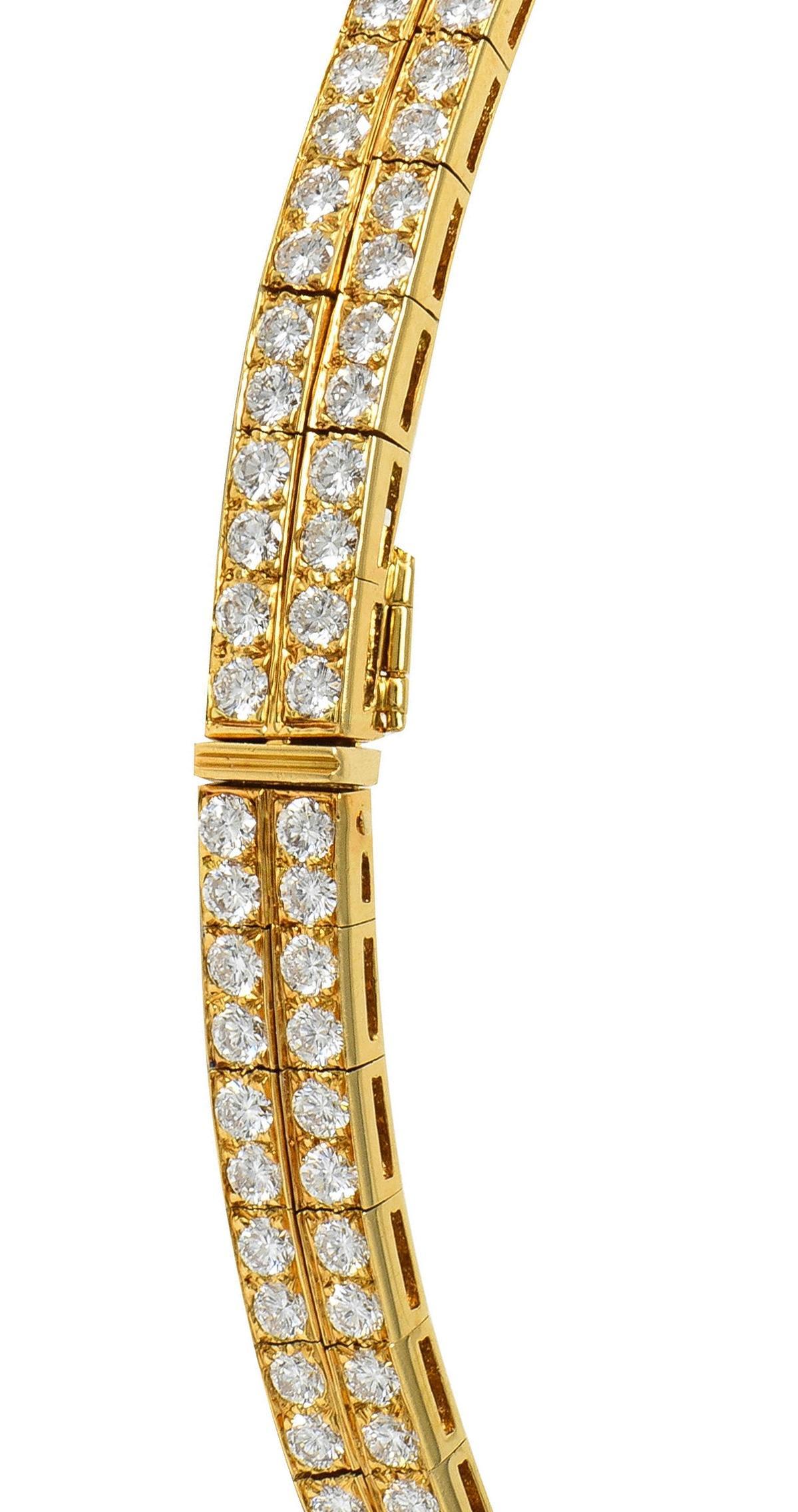 Van Cleef & Arpels 72.35 CTW Rubí Diamante Oro 18K Collar Vintage en V en venta 2