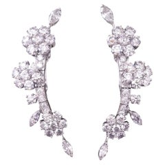 Van Cleef & Arpels 8 Carat Diamond Folie des Prés Floral Dangle Earrings