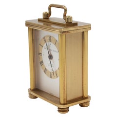Van Cleef & Arpels 8 Days Vintage Brass Silver Dial Hand Wind Table Alarm Clock